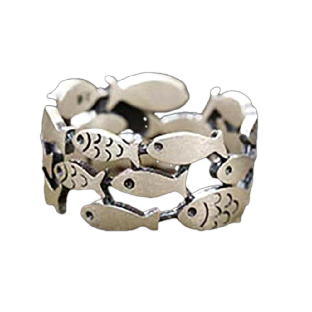 Silver 925 Fish Boho Ring #806